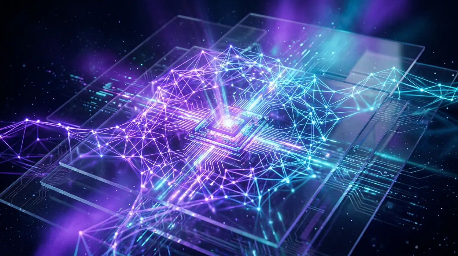 Neural compute aesthetic—accelerated ML training and inference workloads.