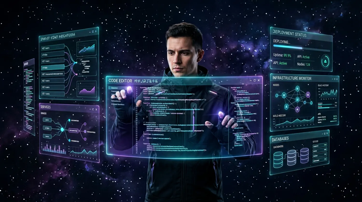 Holographic engineering surfaces—SaaS, APIs, and full-stack delivery.